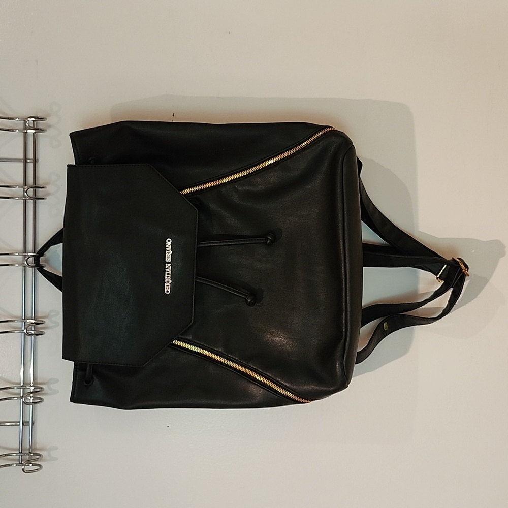 Black Leather Backpack
